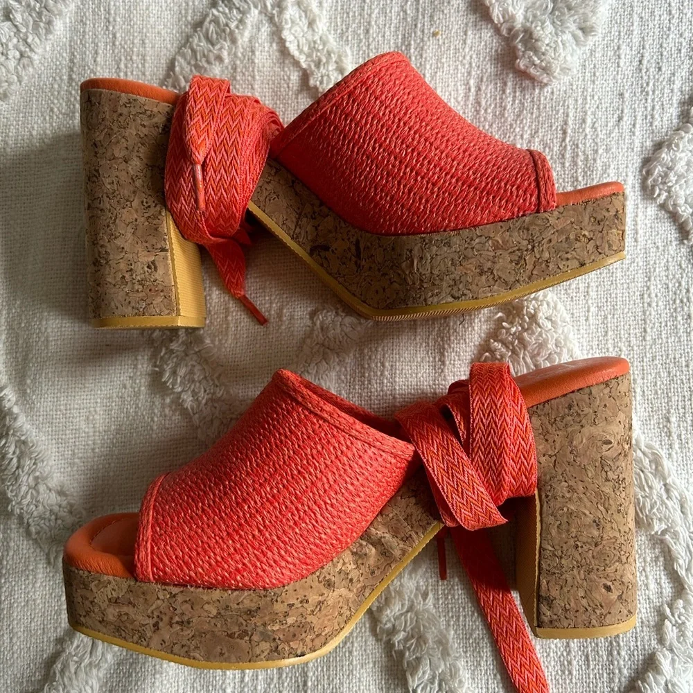 Anthropologie Matisse Coral Platform Sandals - Picture 6 of 7
